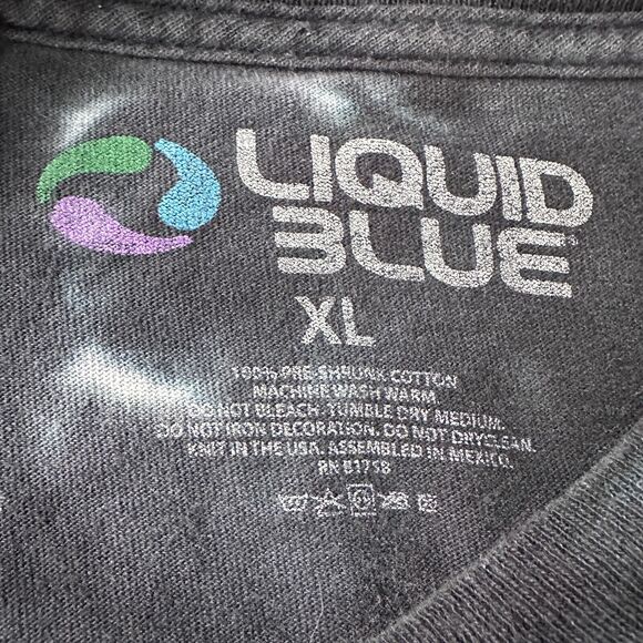 Liquid Blue Mushrooms T-Shirt Men’s XL Tie-Dye Space Short Sleeve Multicolor - Picture 5 of 8